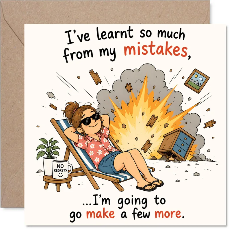 Learned from Mistakes Card – Greeting Card in natural