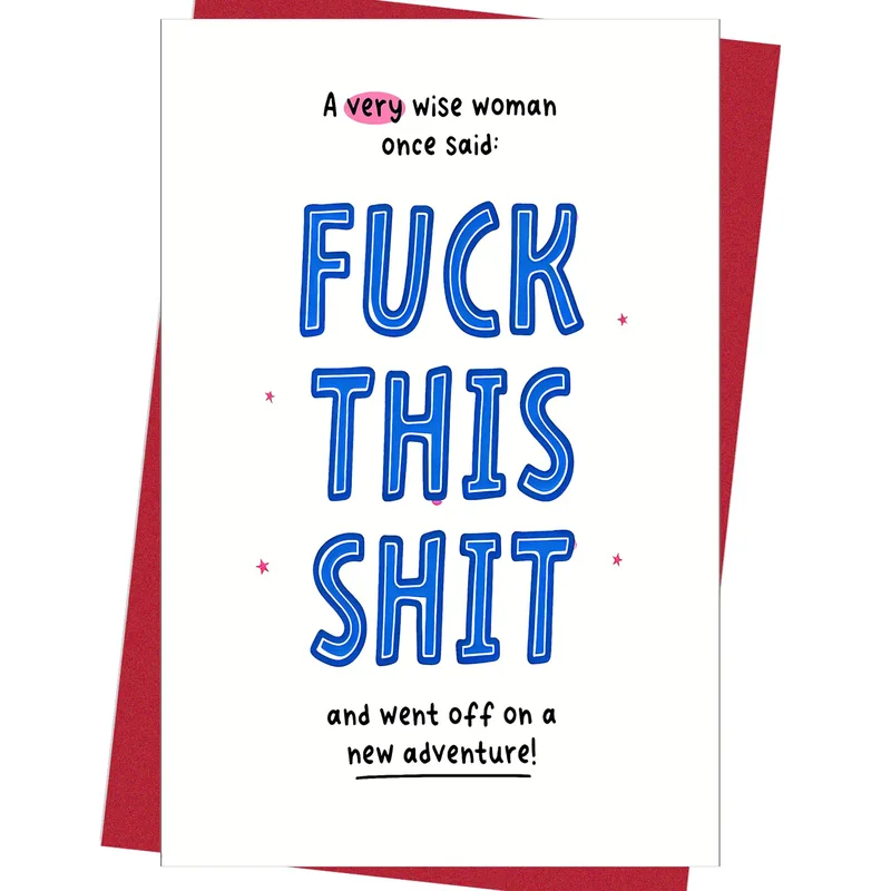 Bold Hand-Drawn Typography Encouragement Card for New Adventures