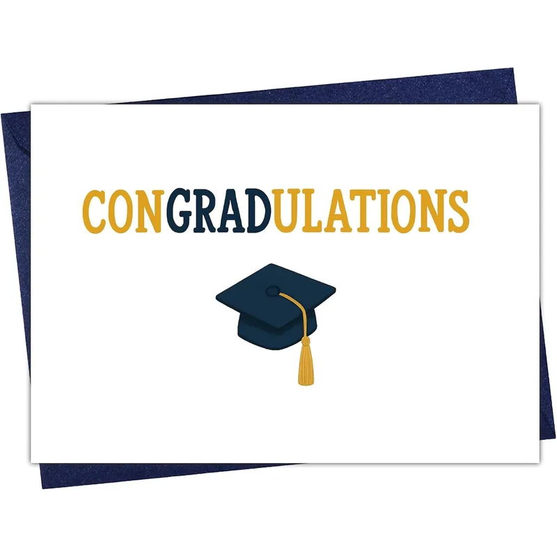 Graduation Cap Gold Congratulations Card for the Class of Now