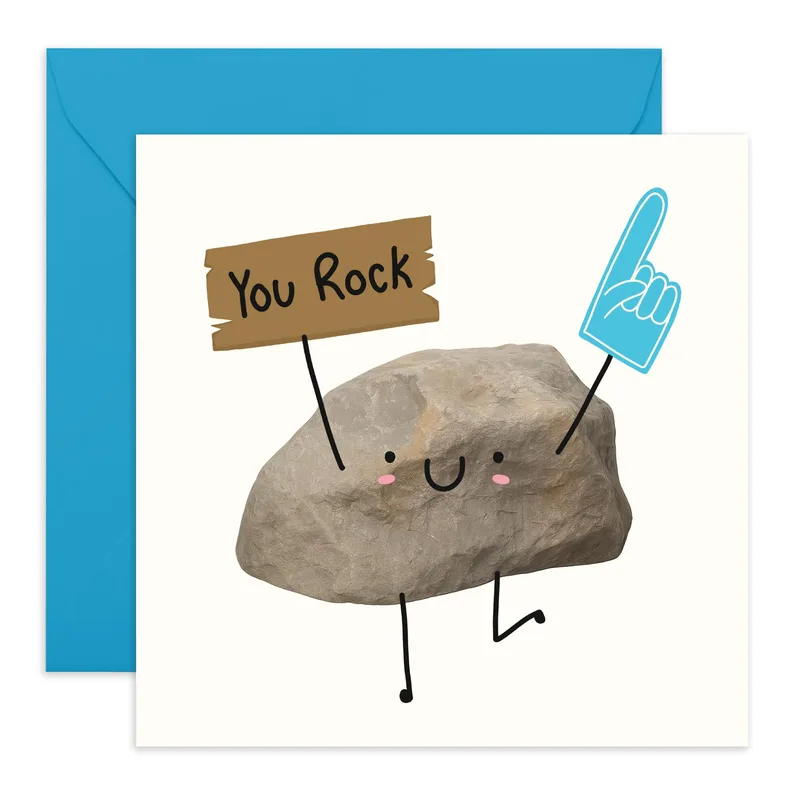 Rock Foam Finger Encouragement Card Celebrating Your Favorite Stone