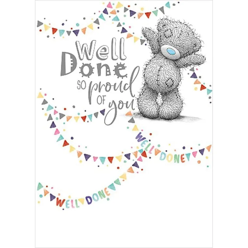 Teddy Bear Bunting Congratulations Card for Celebrating Success
