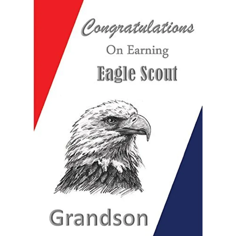 Red Blue Corners Congratulations Card honors a grandson