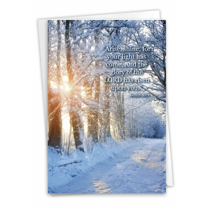 Snowy Forest Sunrise Card featuring Isaiah 60:1