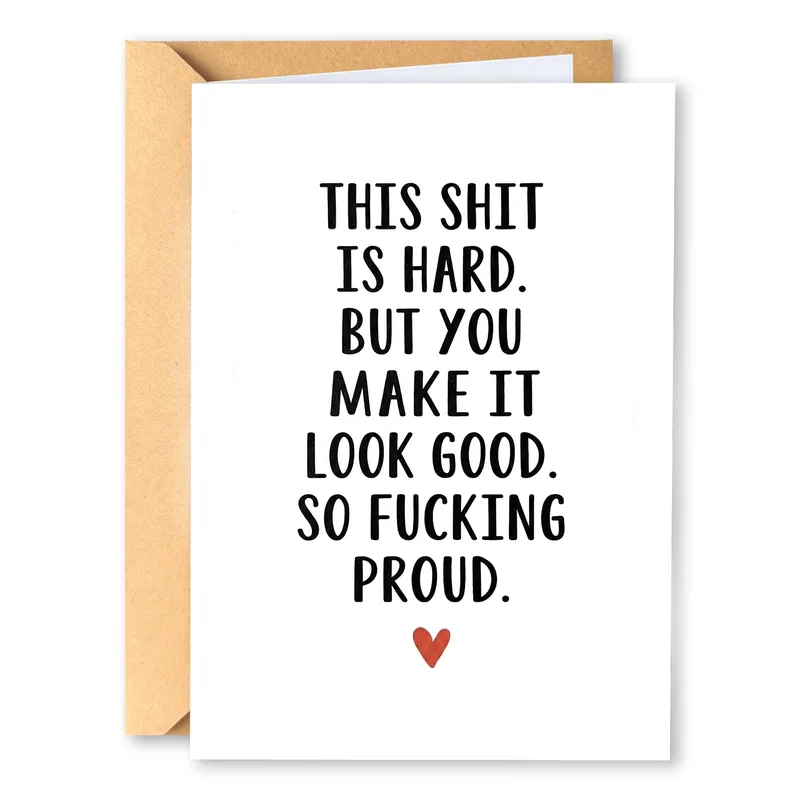 Black Red Heart Congratulations Card for Hard Work and Pride