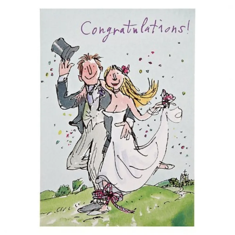Bride Groom Walking Wedding Card Celebrating a Joyful Couple