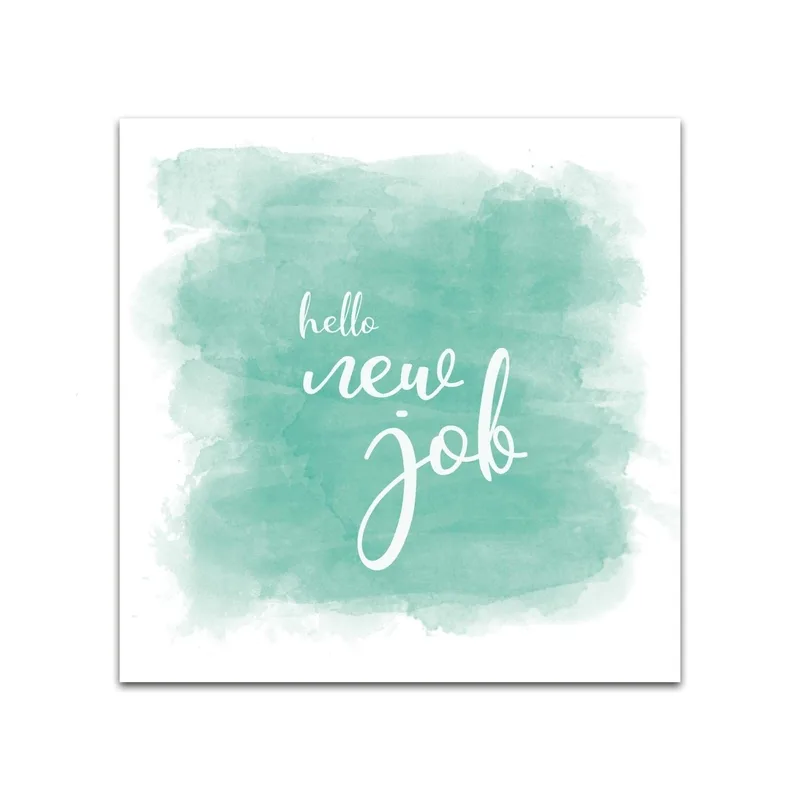 Green Square New Job Card Celebrating a Fresh Career Start
