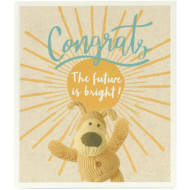 Yellow Bear Sunburst Congratulations Card for New Achievements