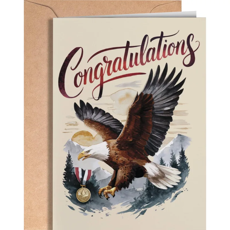 Eagle Spread Wings Congratulations Card for Eagle Scout Achievements