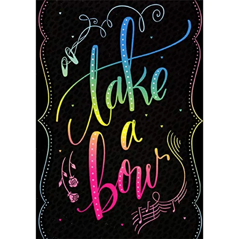 Black Rainbow Script Card Celebrates Dance Recital Performances