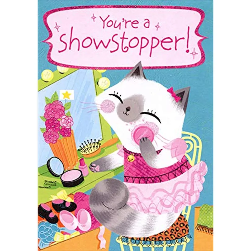 Cat Dancing Congratulations Card: You're a Showstopper