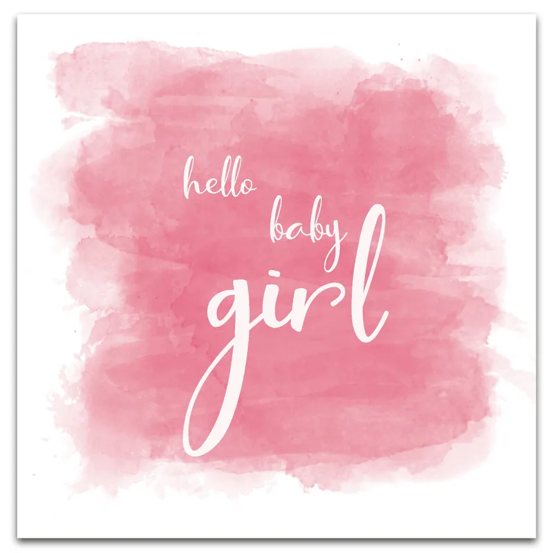 Pink Script New Baby Card Welcoming a Little Girl