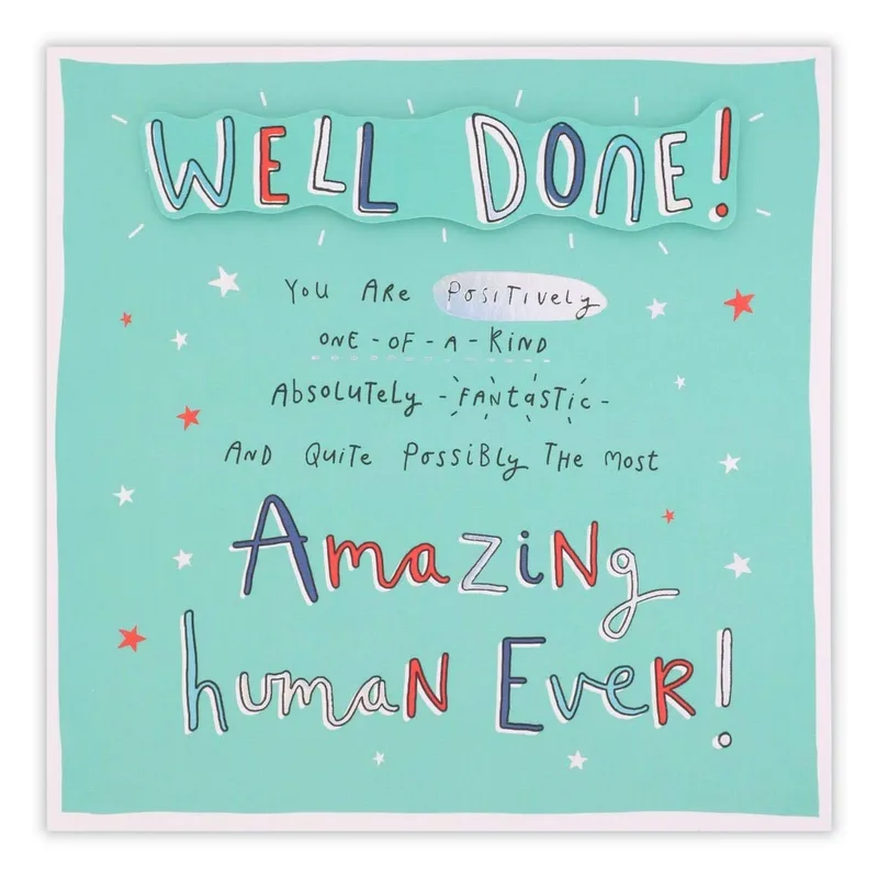 Teal Background Colorful Congratulations Card for New Job Success