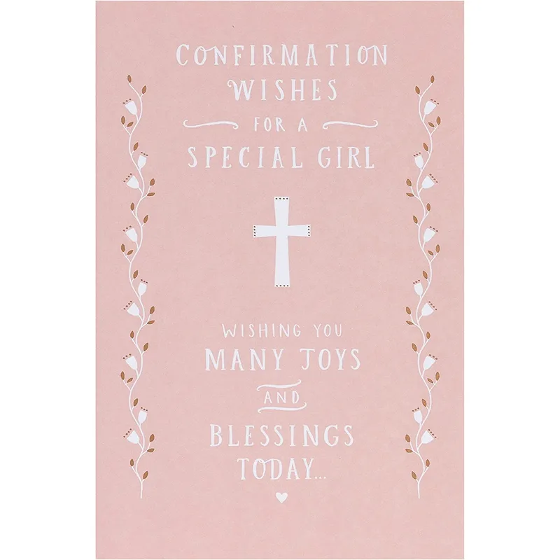 Pink Cross Confirmation Card