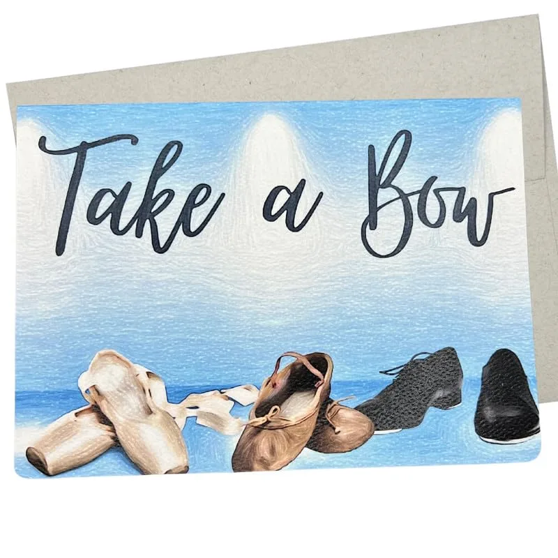 Ballet Tap Shoes Stage Card: Take a Bow Dance Recital Greeting