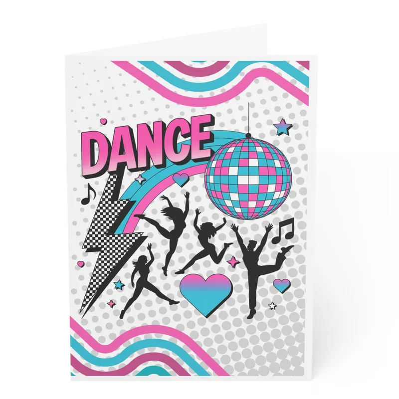 Hip Hop Dancers Disco Card Celebrating Performance and Moves