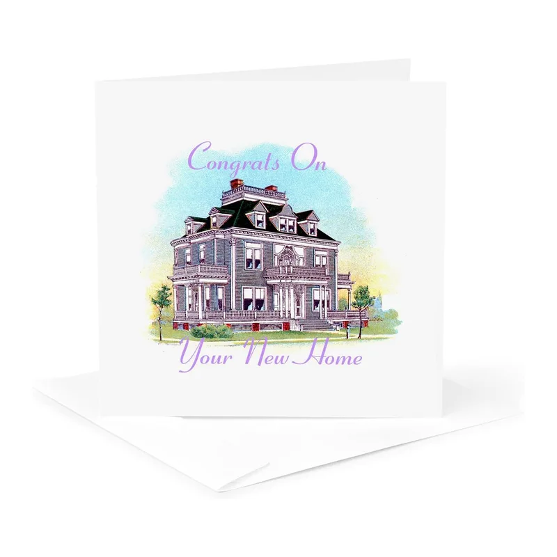 Victorian House New Home Card Celebrating Architecture and Moving Day
