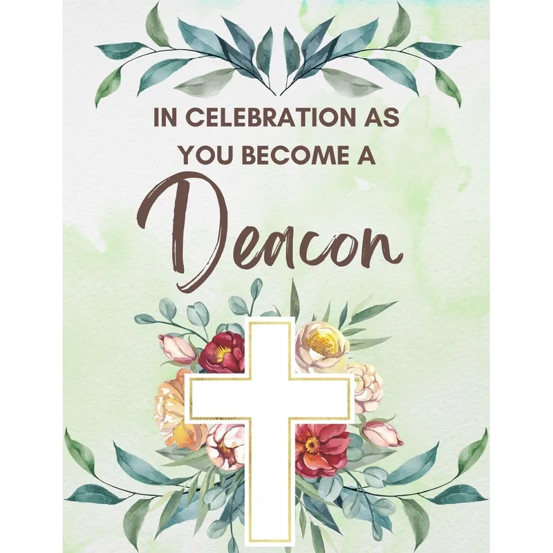 Floral Cross Watercolor Card: Celebrating a New Deacon