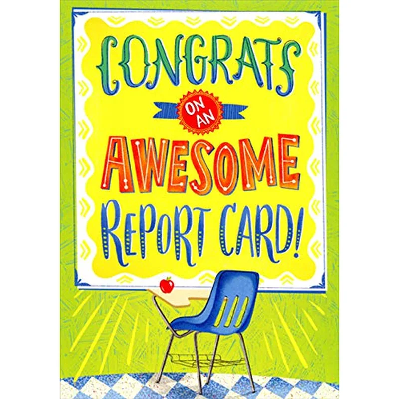 Yellow Chair Report Card – Greeting Card in natural