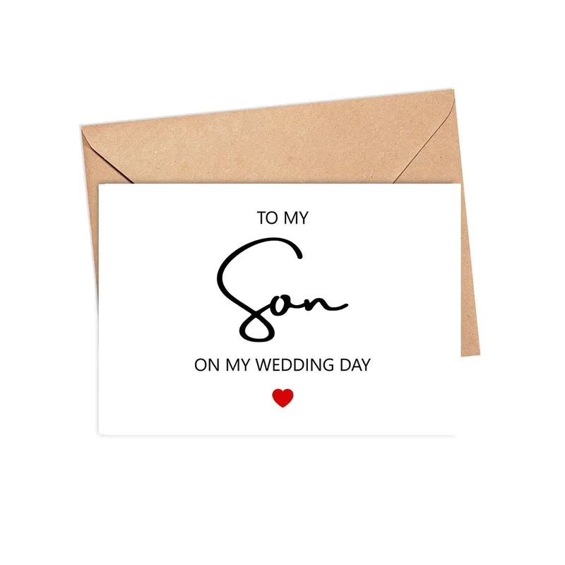 Son Kraft Envelope Wedding Card To My Son On My Wedding Day