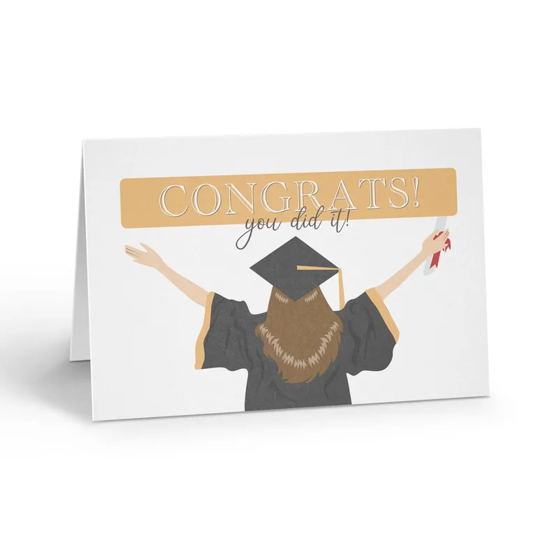 Graduate Raised Arms Congratulations Card Celebrating Your Big Win