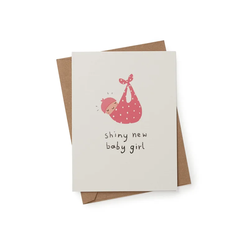 Pink Baby Bundle New Baby Card for a New Arrival