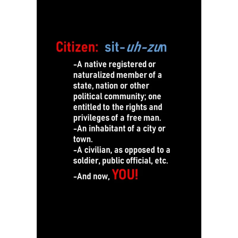 Black Dictionary Definition Congratulations Card for New Citizens