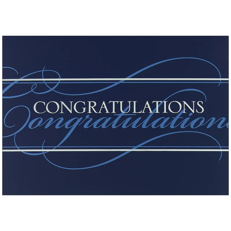 Blue Swirl Border Congratulations Card for New Career Wins