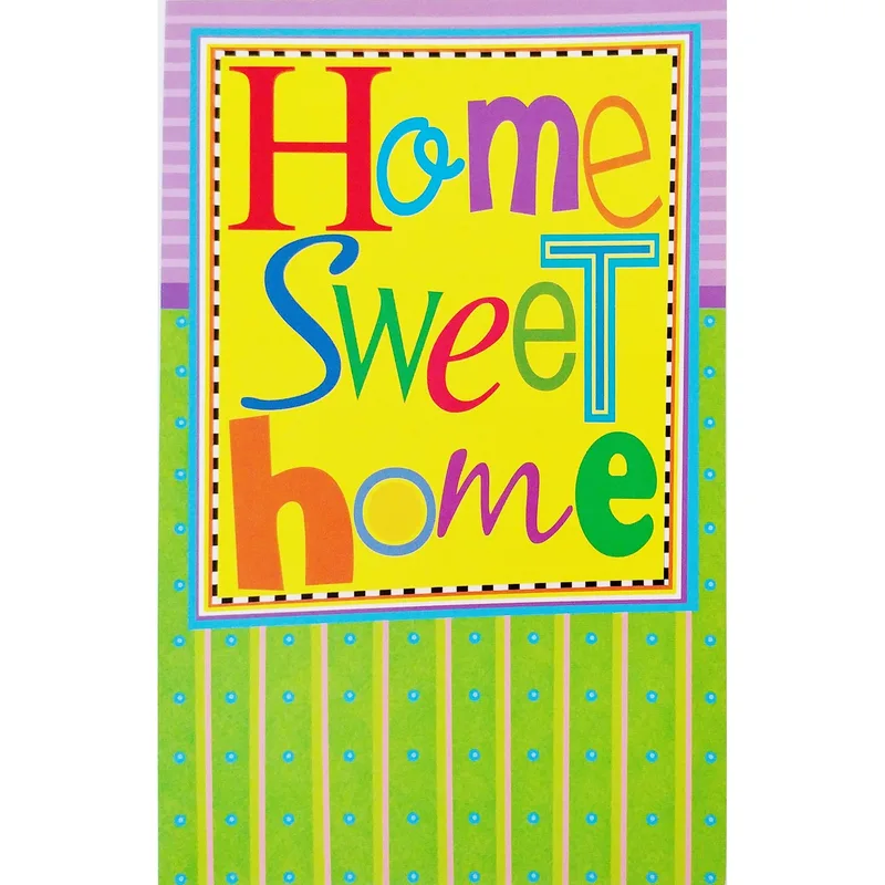 Stripes Colorful Letters New Home Card Celebrates Moving Day