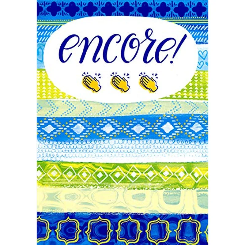 Blue Yellow Pattern Card – Greeting Card in natural