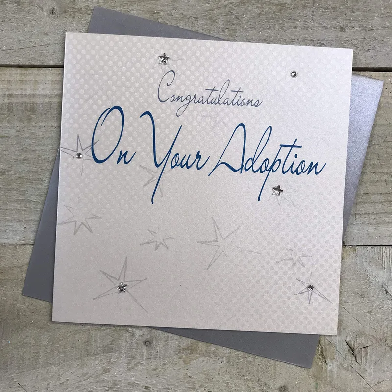 Silver Stars Grey Card: A Sparkling Welcome for New Adoptive Families