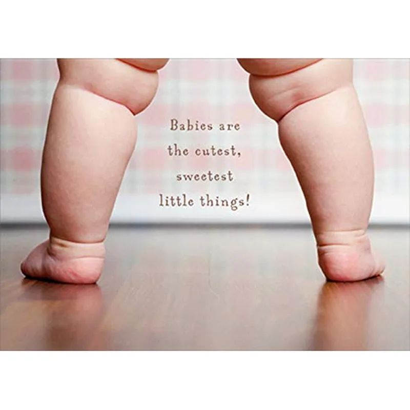 Baby Legs Close-Up New Baby Card: Chubby Thighs and Sweet Sentiments