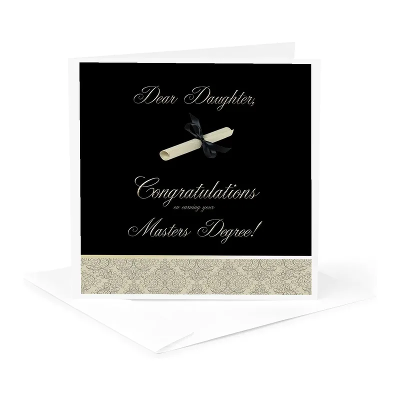 Black Diploma Scroll Congratulations Card for Graduate Daughters