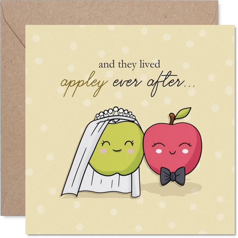 Apple Couple Wedding Card: Apeel-ing Puns for Fruit-Loving Brides