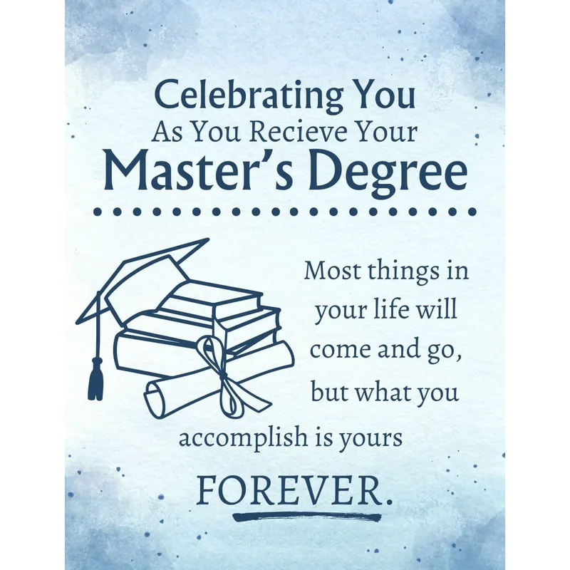 Books Grad Cap Congratulations Card for Master's Degree Achievers