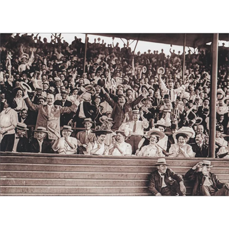 Sepia Vintage Crowd Photo Card Celebrating New Career Success