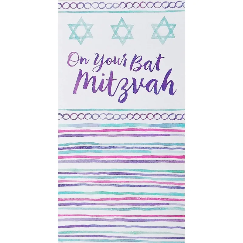 Purple Stripes Star Card featuring watercolor stars