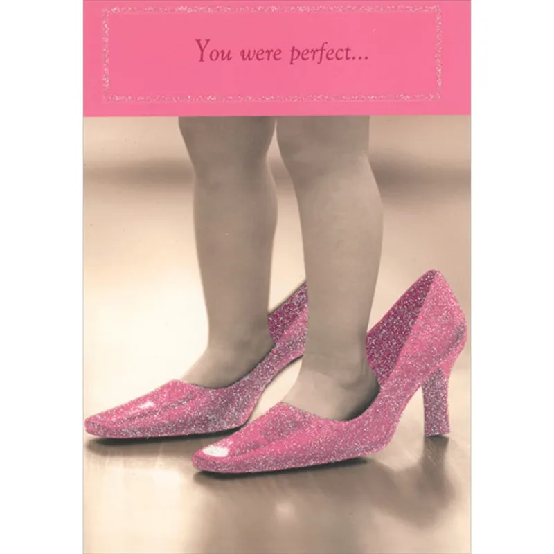 Pink Sparkly Heels Card Celebrating a Perfect Little Performance