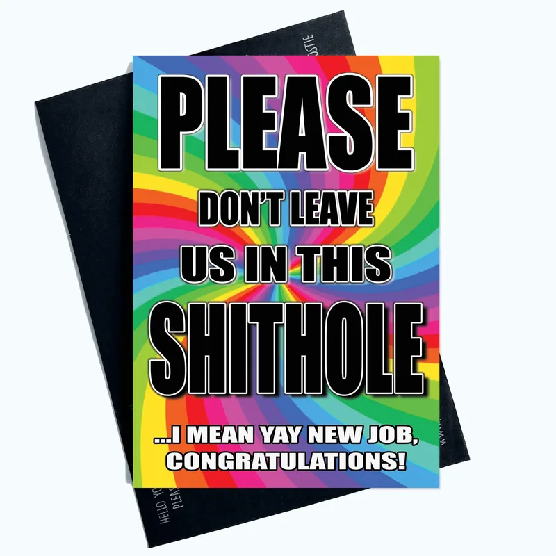 Rainbow Swirl Bold New Job Card features bold text