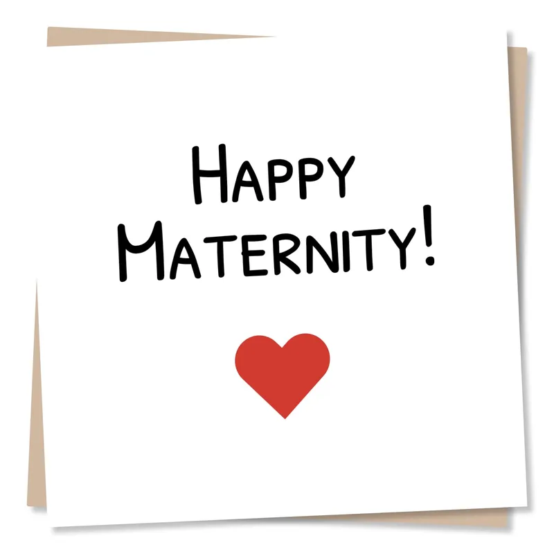 Red Heart Minimal Pregnancy Card Celebrates New Moms with Simple Text