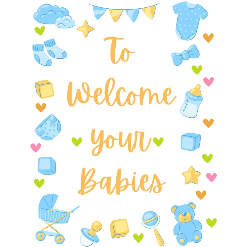 Items Pastel Pattern New Baby Card: To Welcome Your Babies