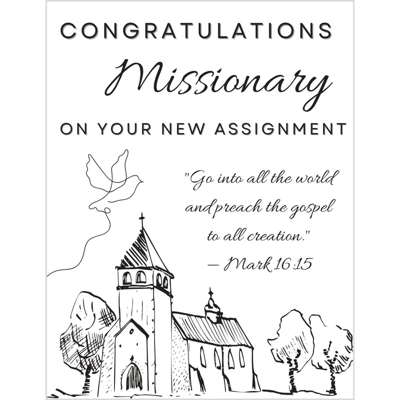 Art Church Dove New Job Card – Greeting Card in natural