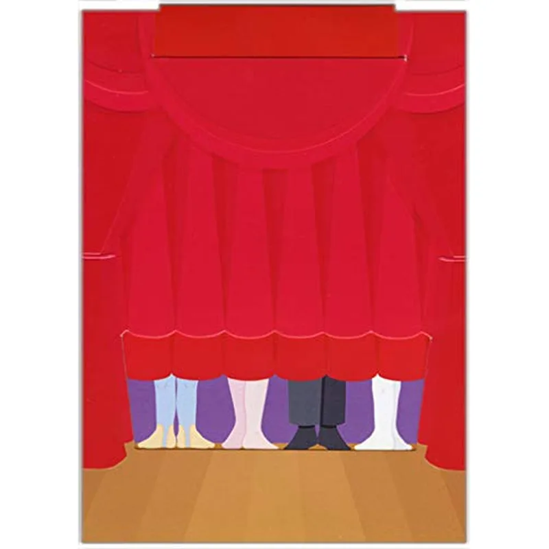 Red Curtain Stage Legs Card for Dance Recital Celebrations