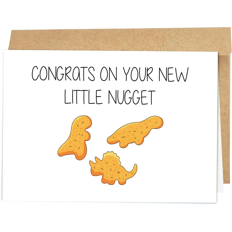 Congrats on Your New Card: Chicken Nugget Dinosaurs for New Parents