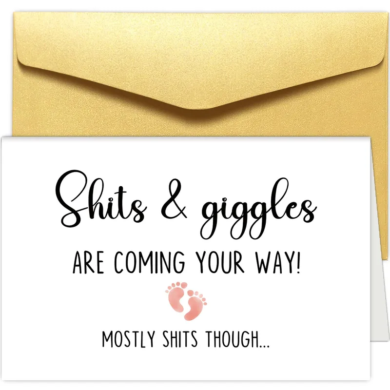 Pink Baby Footprints Card: A Funny New Baby Greeting