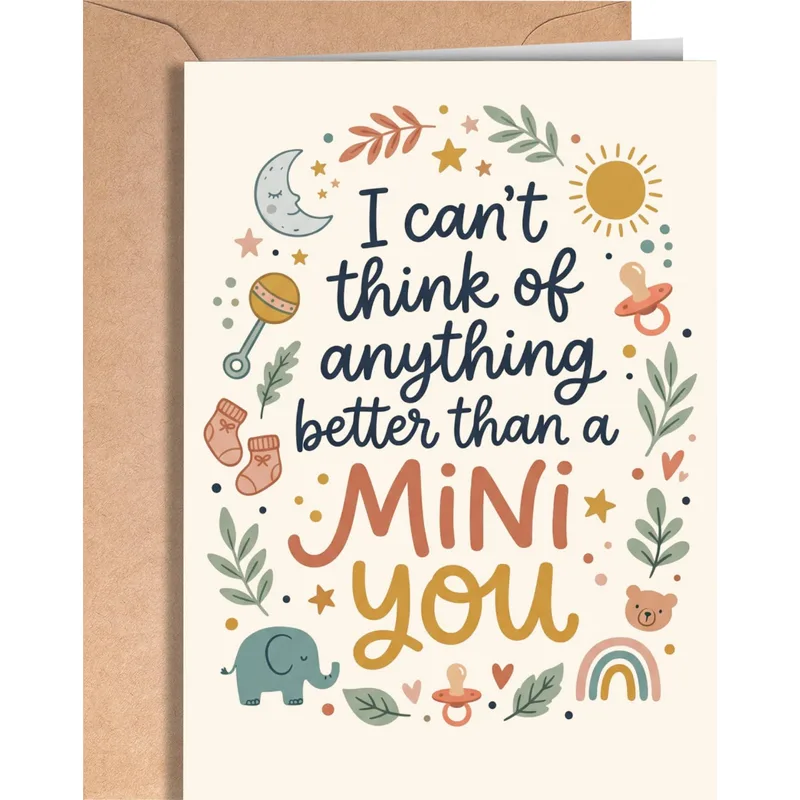 Pastel Baby Icons Illustration Card: A Mini You Welcome