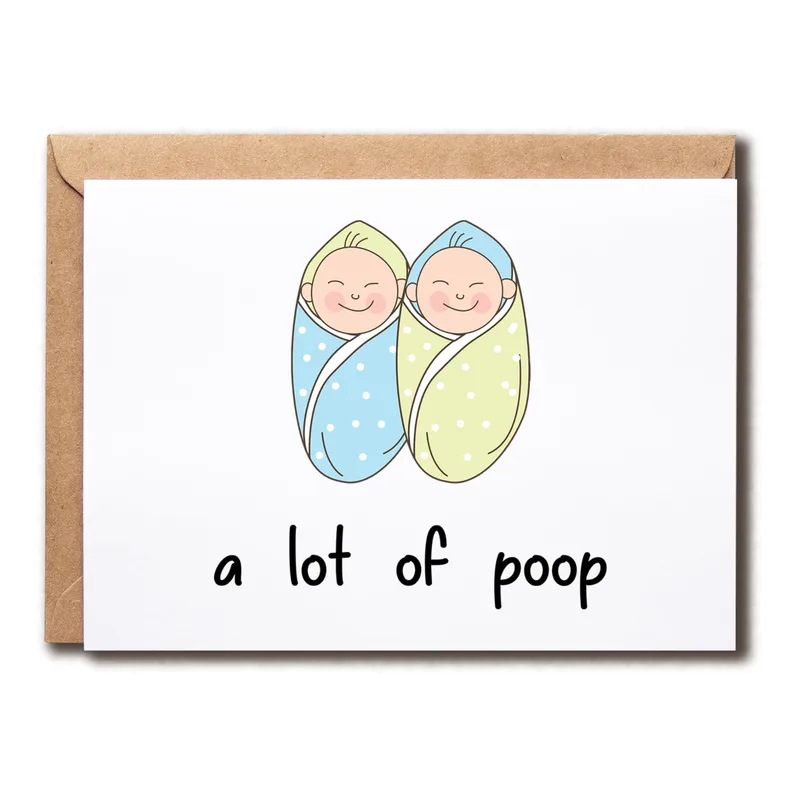 Newborn Twins Card: A Cheeky Hello to Two Little Ones