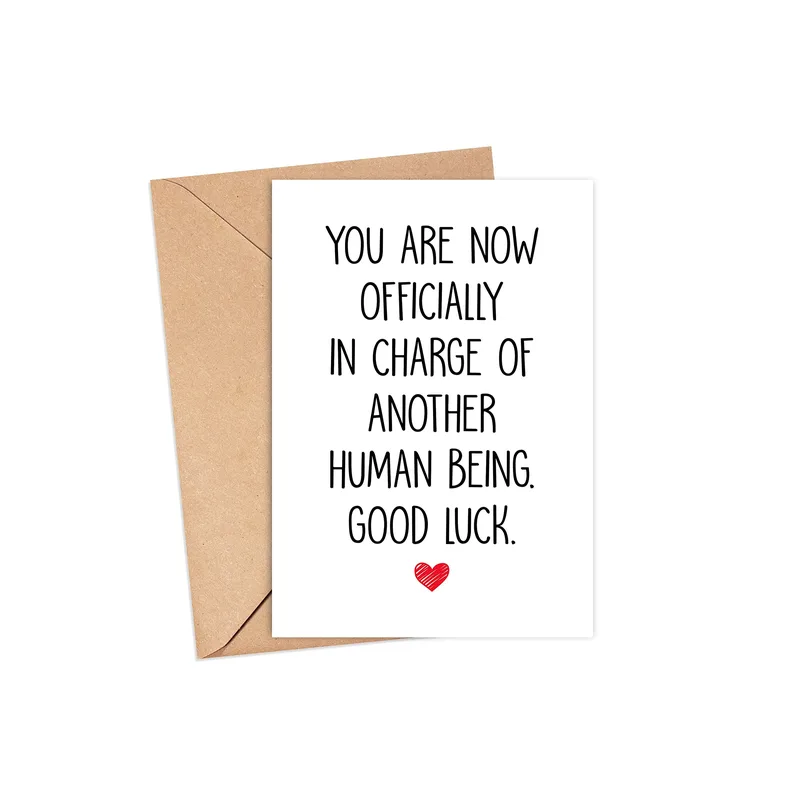 Good Luck Parent Card for New Parents with Funny Text