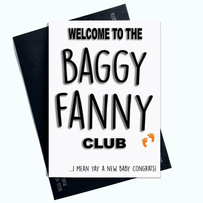 Welcome To The Baggy Card For New Parents With Baby Footprints