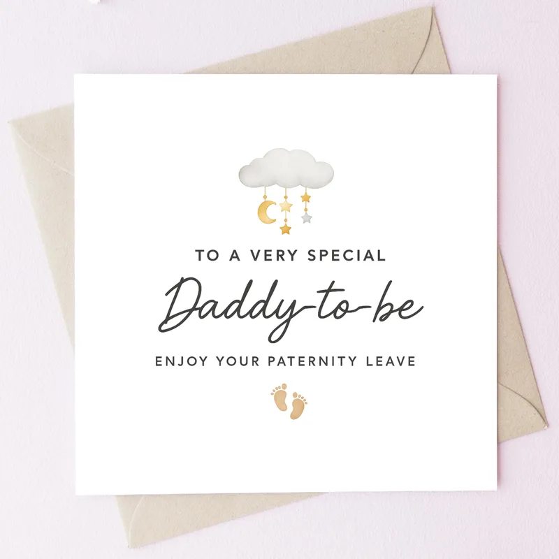 Daddy to Be Card for New Dad Paternity Leave Celebration