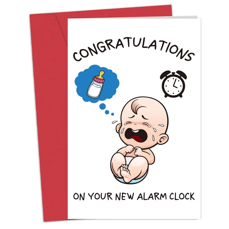 Baby Alarm Clock New Baby Card for New Parents